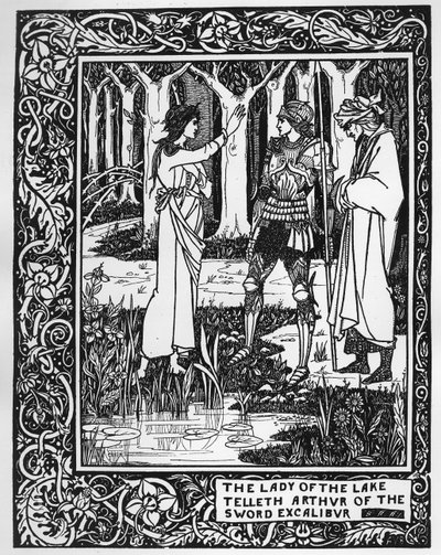 The Lady of the Lake Telleth Arthur of the Sword Excalibur, Illustration from 